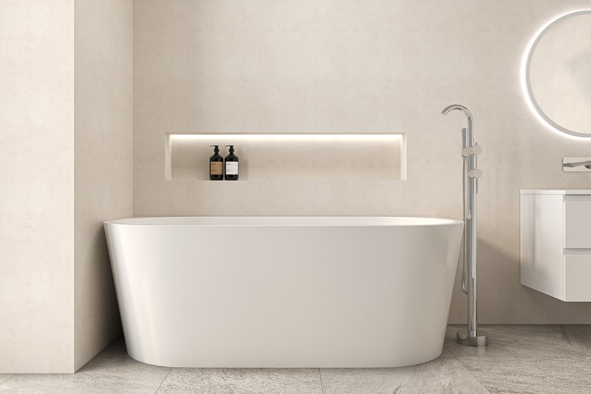 Volně stojící akrylátová vana Grazia - bílá lesklá