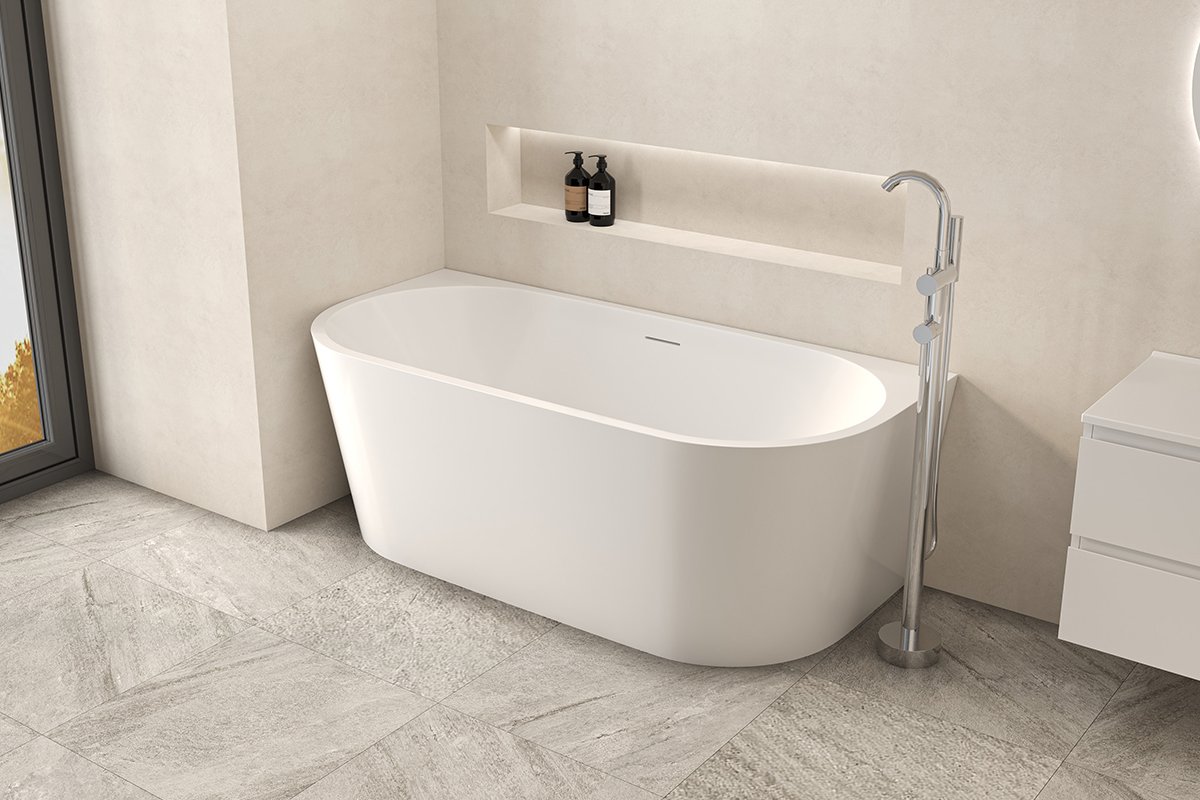 Volně stojící akrylátová vana Grazia - bílá lesklá