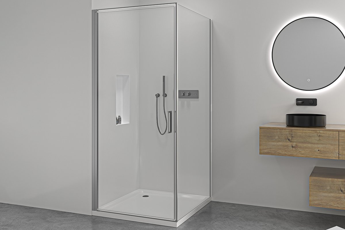 Sprchový kout Porte L/P - 8 mm - chrom, transparentní sklo